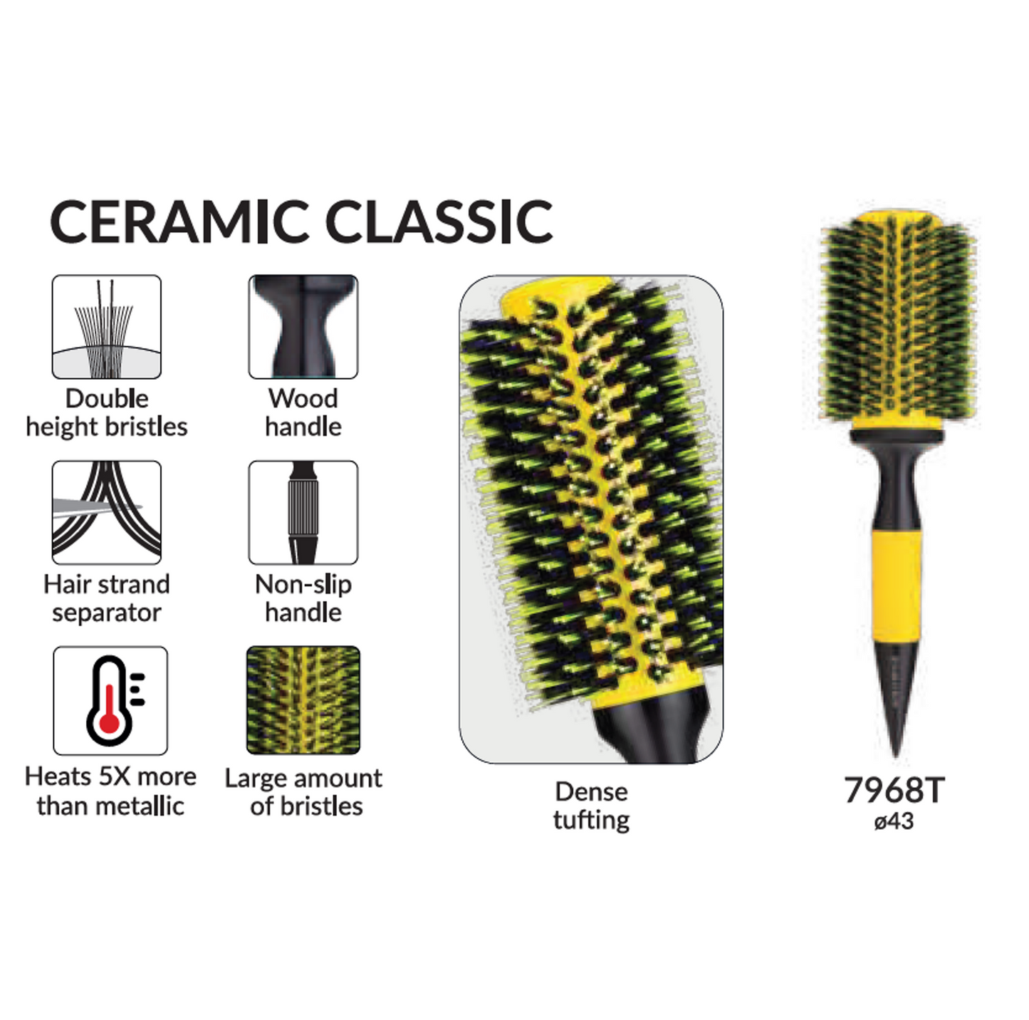 Ceramic Classic 7968T (43 mm) by Marco Boni professional Brush for Brush, highlighted packaging