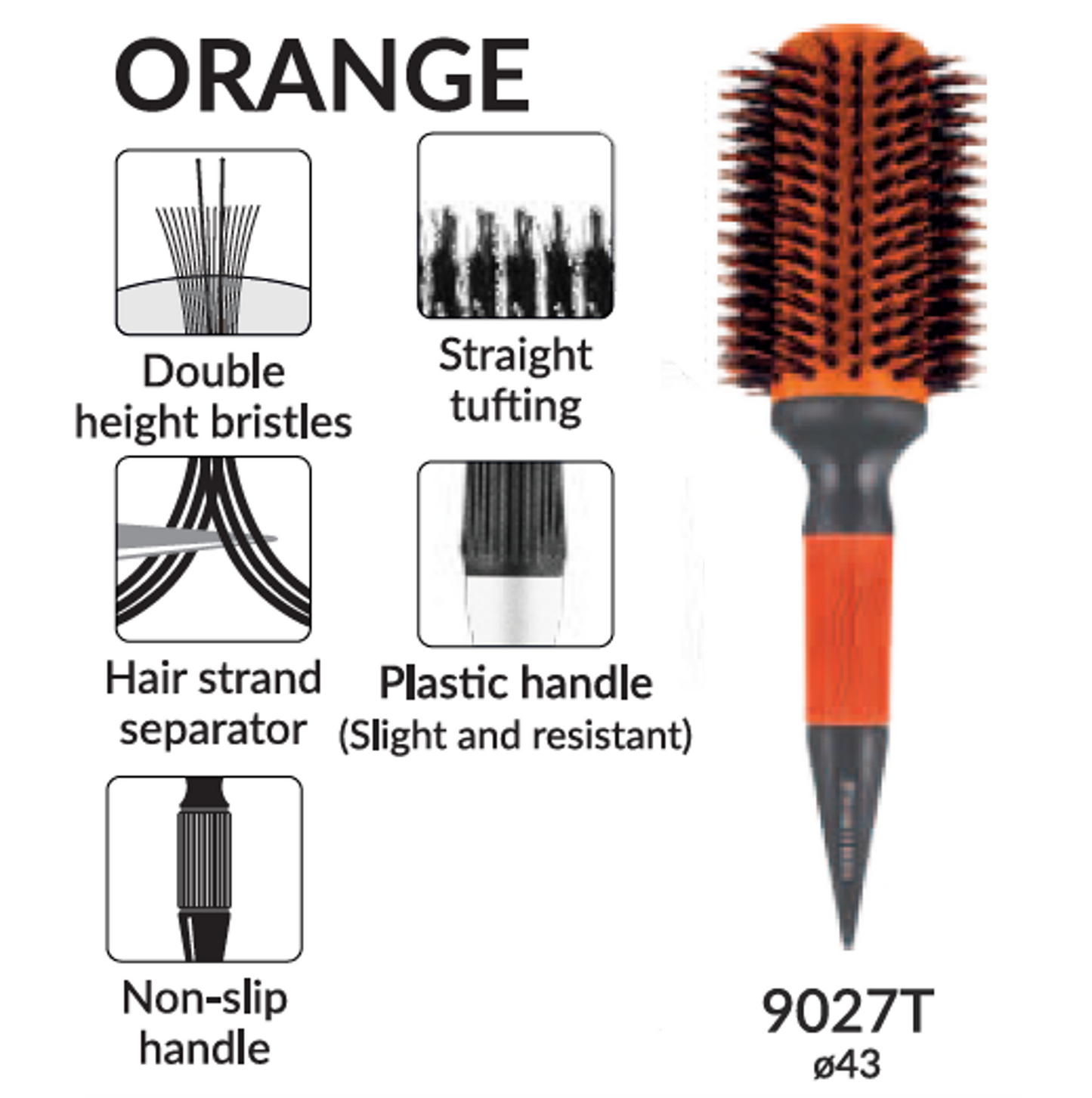 Ceramic Orange 9027T (43 mm) by Marco Boni professional Brush for Brush, highlighted packaging