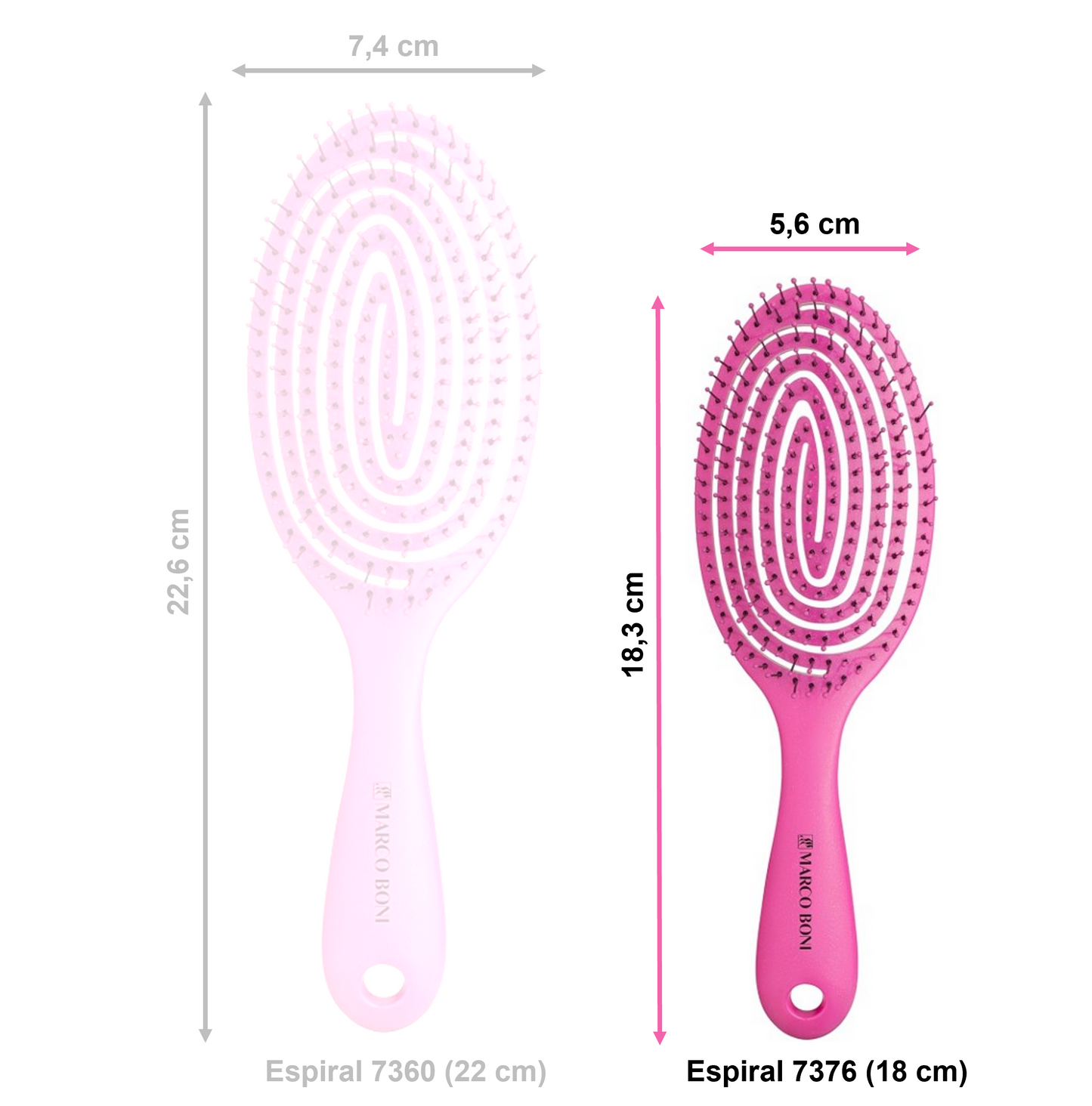 Espiral 7376 (18 cm) by Marco Boni professional Brush for Brush, highlighted packaging