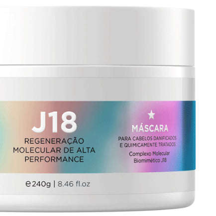 J18 Molecular Regeneration Treatment Mask by Jacques Janine professional Hair Mask for Recovery, Reconstruction, highlighted packaging