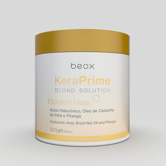 KeraPrime Blond Solution Mask by Beox professional Hair Mask for Hydration, highlighted packaging