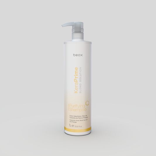 KeraPrime Blond Solution Purifying Shampoo by Beox professional Shampoo for Pre-Treatment, highlighted packaging