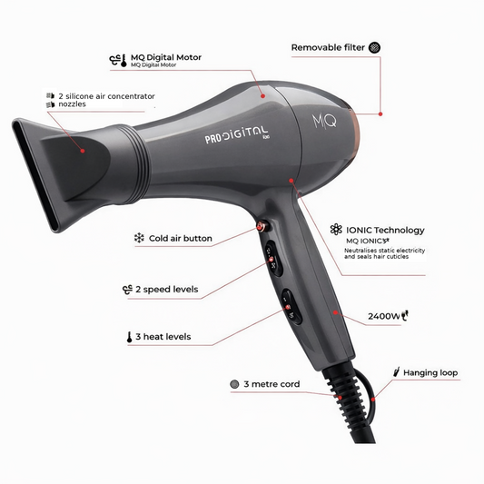 Professional Pro Digital Hair Dryer 2600W by MQ professional Hair Dryer for Hair Drying, highlighted packaging
