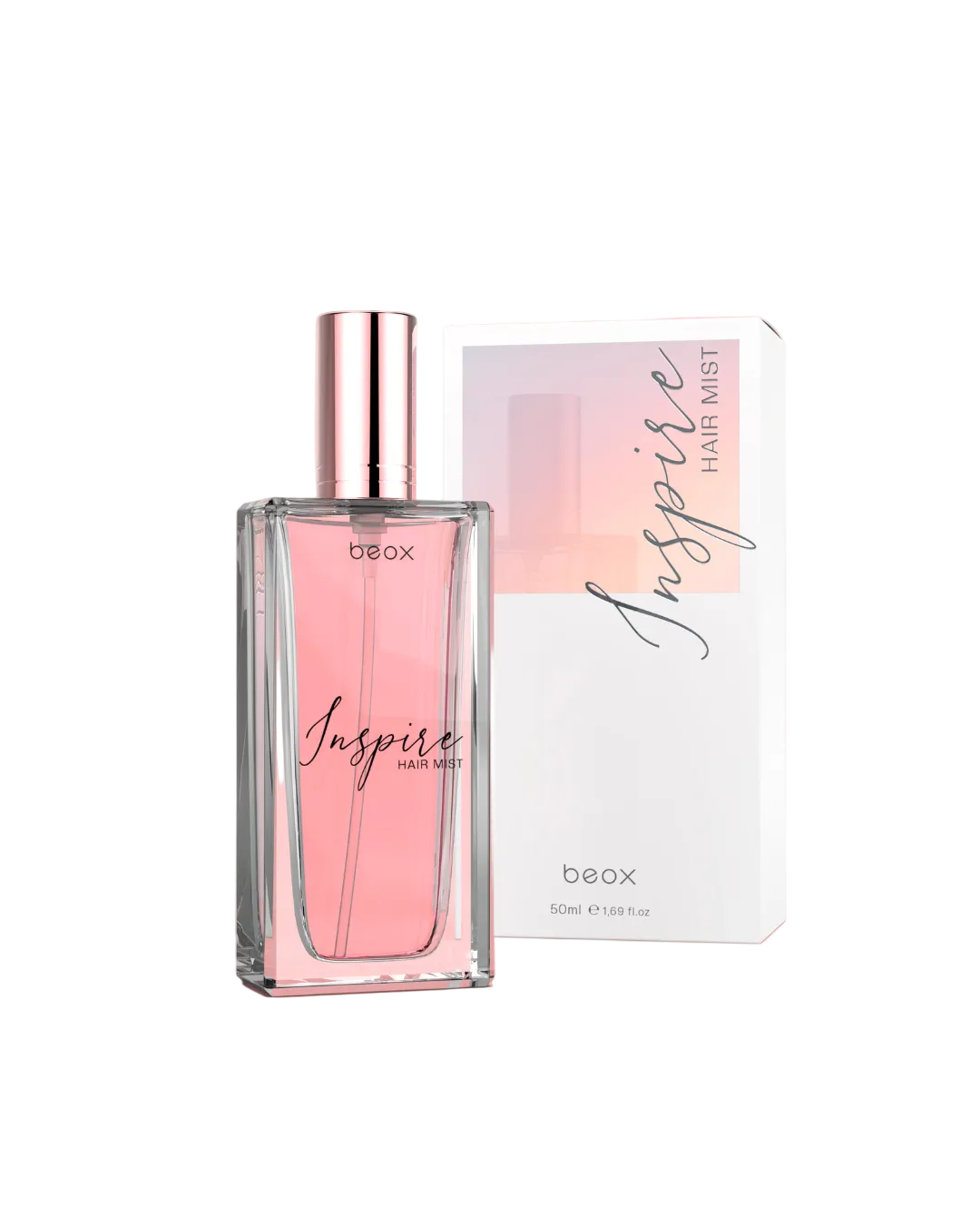 Inspire Hair Mist by Beox professional Hair Perfume, Finisher for Final Treatment, highlighted packaging