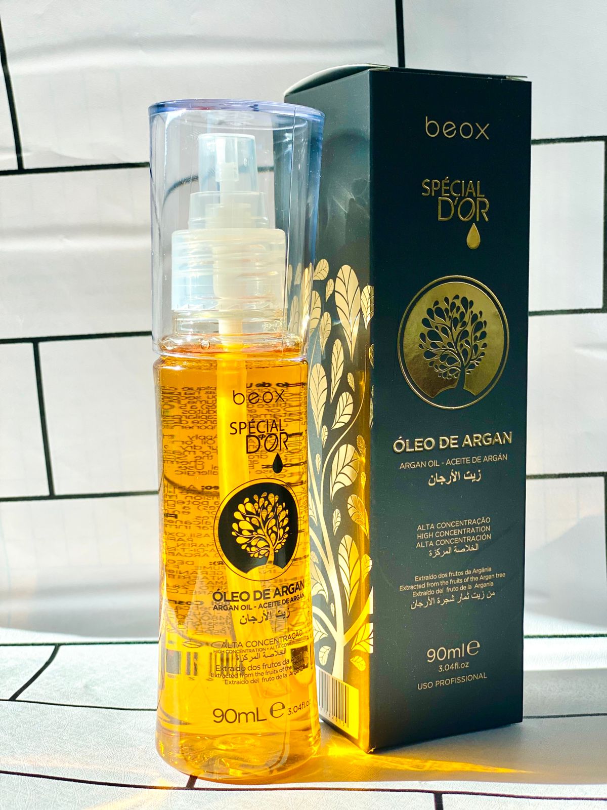 Special D’Or Argan Oil by Beox professional Hair Oil, Finisher for Hair Treatment, highlighted packaging