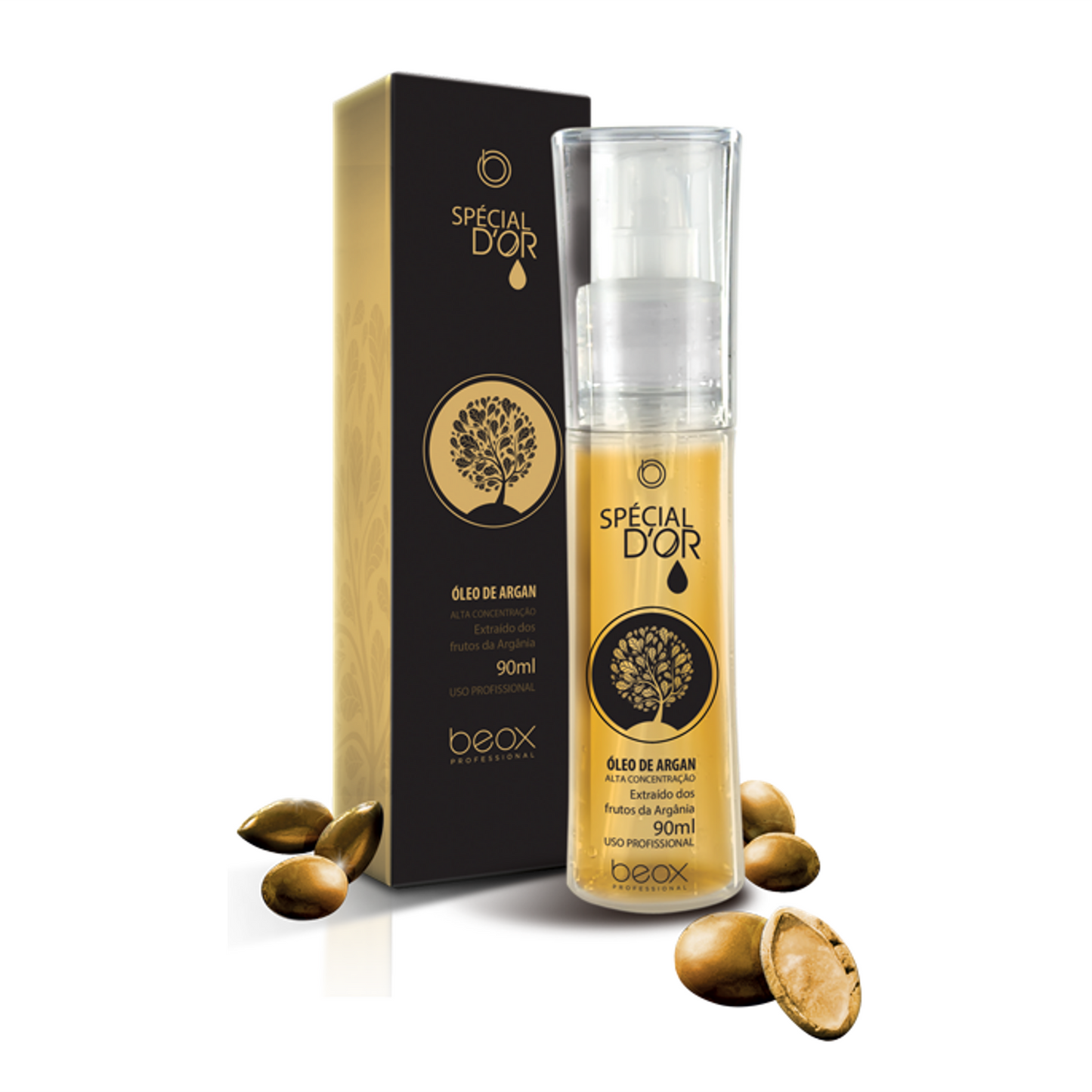 Special D’Or Argan Oil by Beox professional Hair Oil, Finisher for Hair Treatment, highlighted packaging