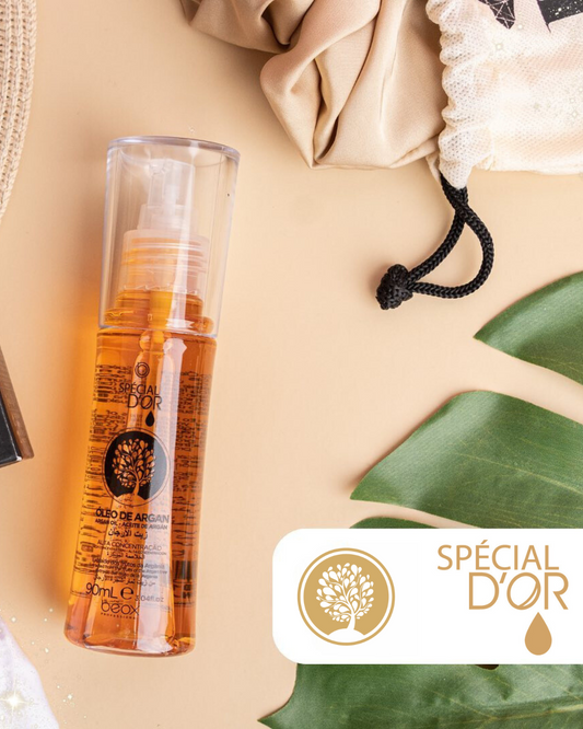Special D’Or Argan Oil by Beox professional Hair Oil, Finisher for Hair Treatment, highlighted packaging