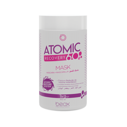 Atomic Mask 60s by Beox professional Hair Mask for Hydration, highlighted packaging
