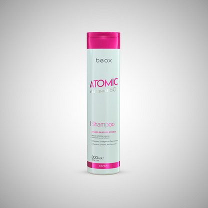 Atomic Home Care Kit by Beox professional Shampoo, Conditioner, Leave-in for Hydration, highlighted packaging