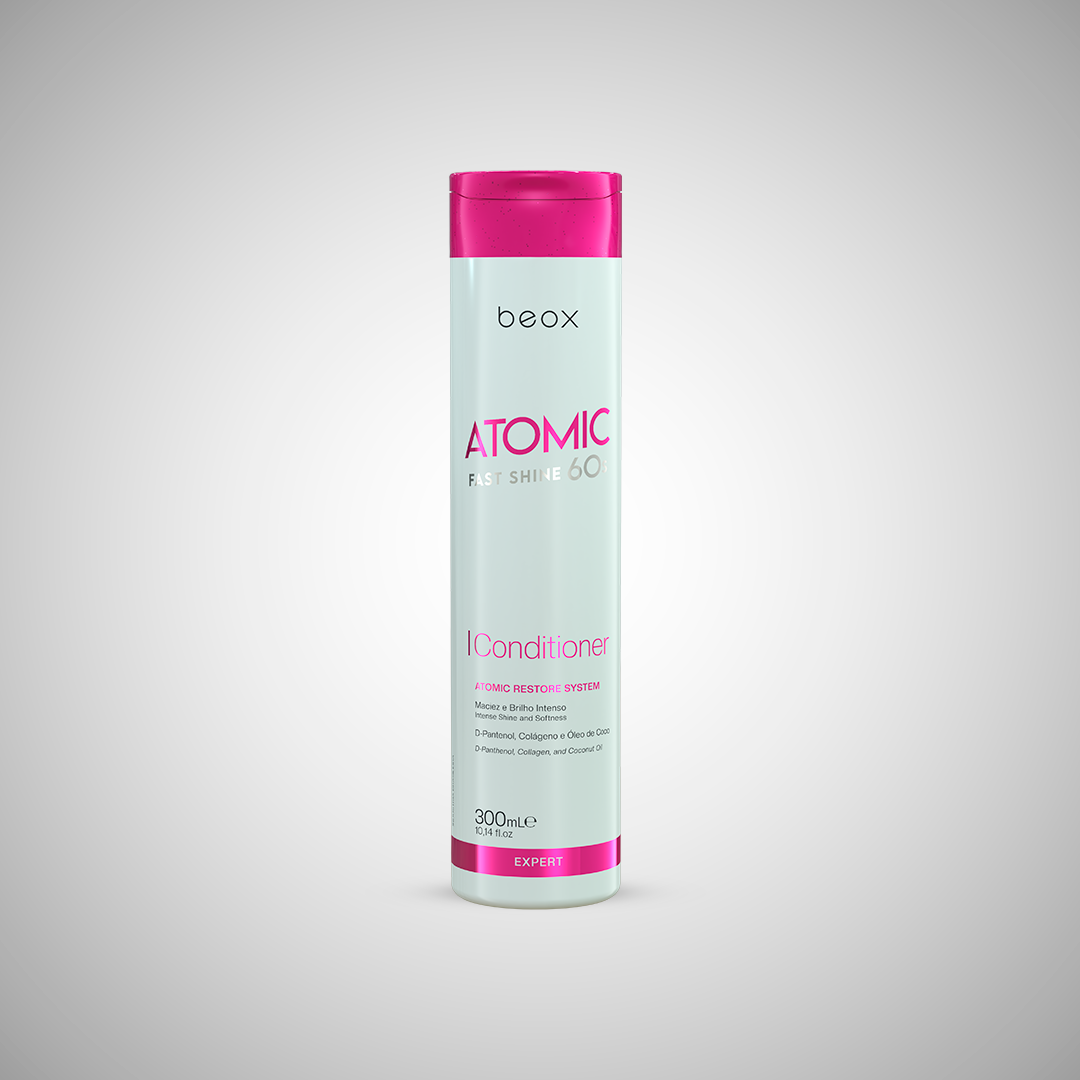 Atomic Home Care Kit by Beox professional Shampoo, Conditioner, Leave-in for Hydration, highlighted packaging