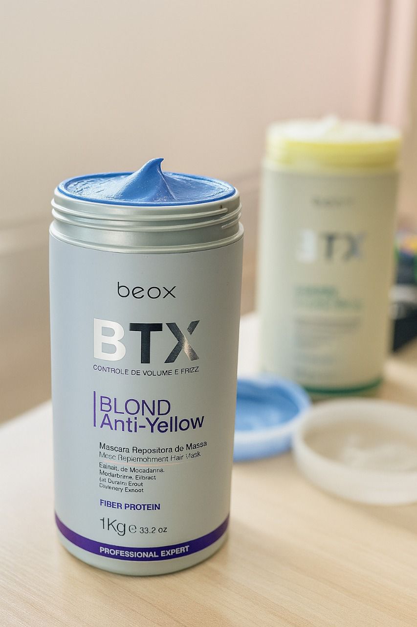 BTX Blond Anti-Yellow by Beox professional Hair Straightening Treatment for Hair Treatment, highlighted packaging