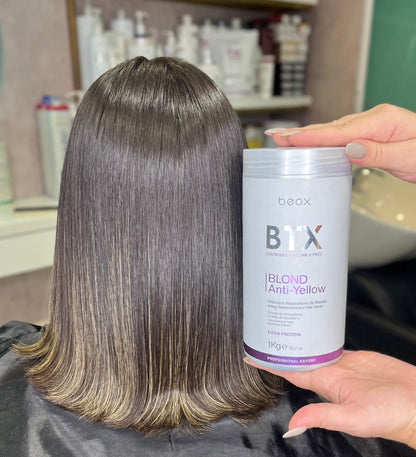 BTX Blond Anti-Yellow by Beox professional Hair Straightening Treatment for Hair Treatment, highlighted packaging