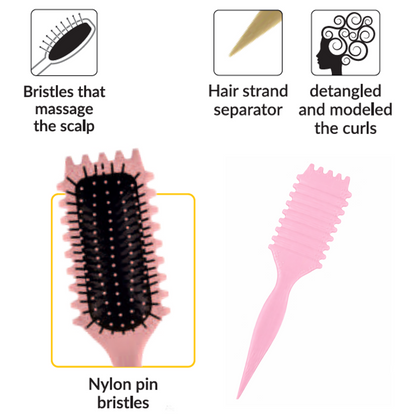 Curly Brush 7239 (Single Bristles) by Marco Boni professional Brush for Brush, highlighted packaging