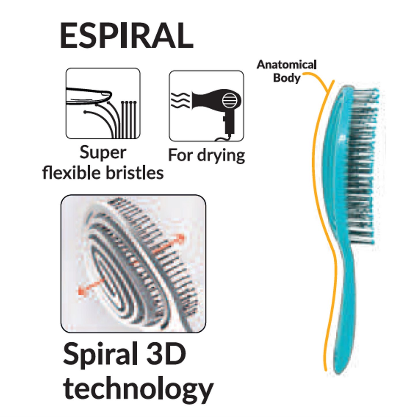 Espiral 7376 (18 cm) by Marco Boni professional Brush for Brush, highlighted packaging