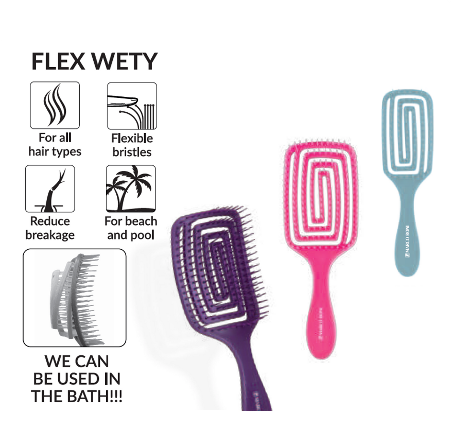 Flex Wety 8580 (20 cm) by Marco Boni professional Brush for Brush, highlighted packaging