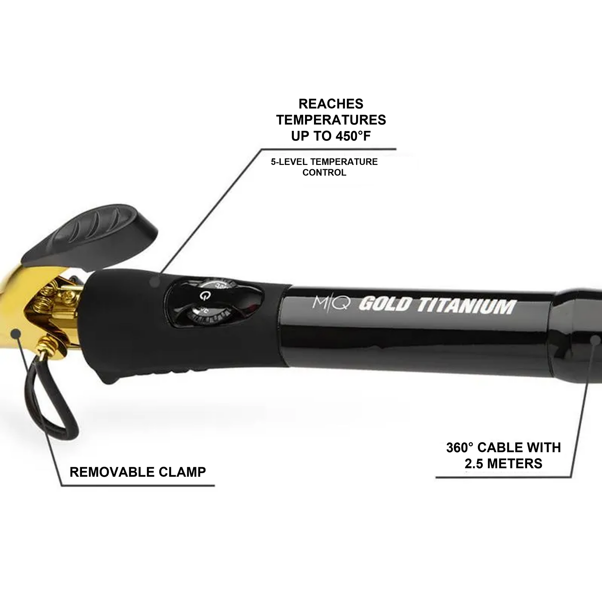 Gold Titanium Hair Curler by MQ professional Hair Curler for Hair Curling, highlighted packaging