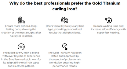 Gold Titanium Hair Curler by MQ professional Hair Curler for Hair Curling, highlighted packaging