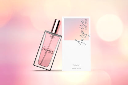 Inspire Hair Mist by Beox professional Hair Perfume, Finisher for Final Treatment, highlighted packaging