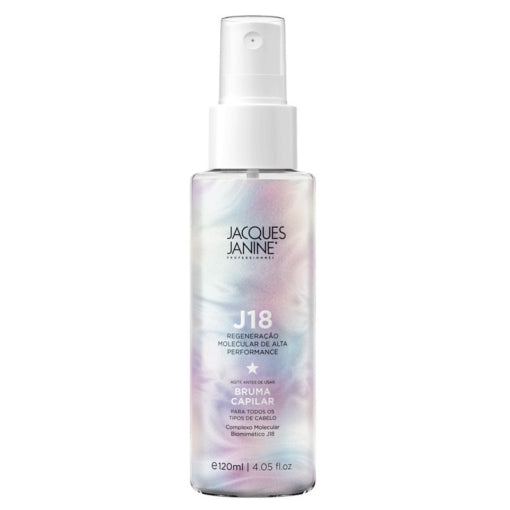 J18 Finishing Hair Mist by Jacques Janine professional Leave-in, Finisher for Final Treatment, highlighted packaging
