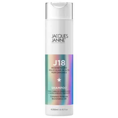 J18 Molecular Regeneration Shampoo by Jacques Janine professional Shampoo for Recovery, Reconstruction, highlighted packaging