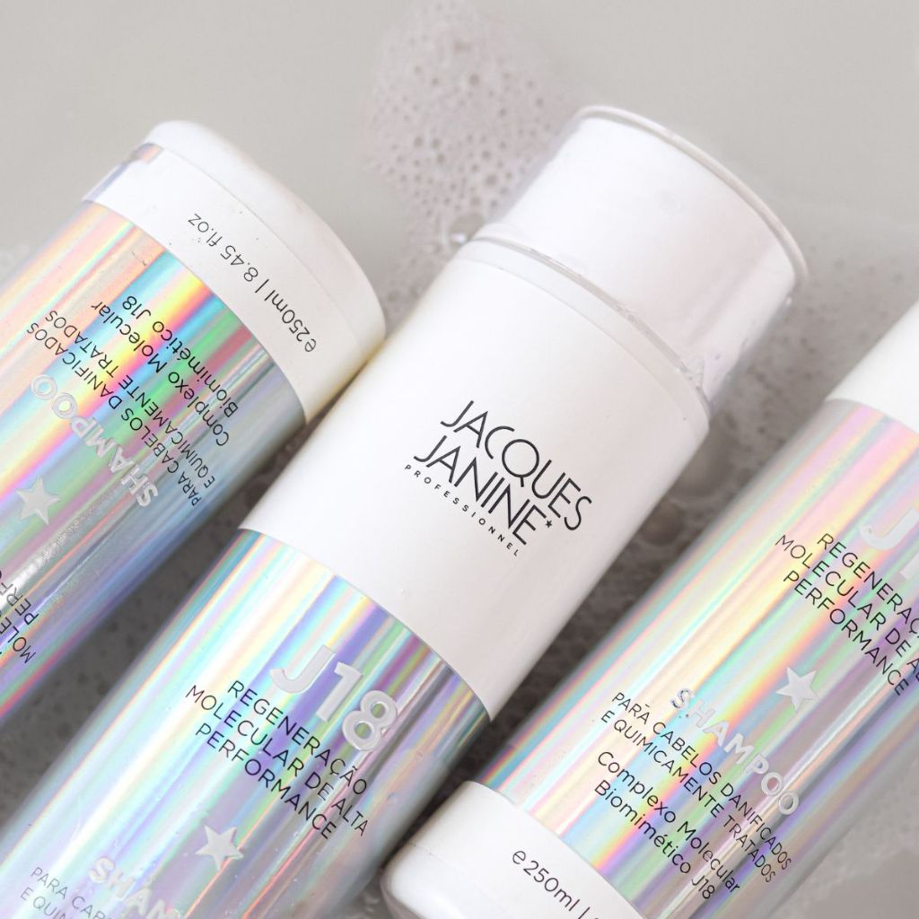 J18 Molecular Regeneration Shampoo by Jacques Janine professional Shampoo for Recovery, Reconstruction, highlighted packaging