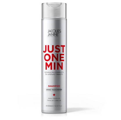 Just One Minute Shampoo by Jacques Janine professional Shampoo for Recovery, Reconstruction, highlighted packaging