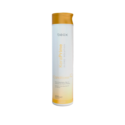 KeraPrime Blond Solution Home Care Conditioner by Beox professional Conditioner for Nutrition, Hydration, Reconstruction, highlighted packaging