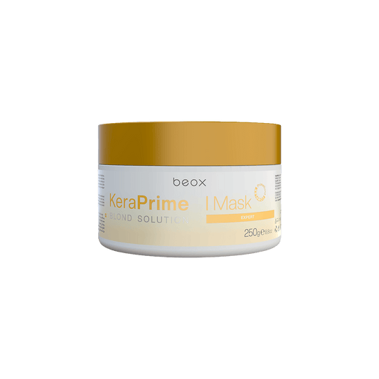 KeraPrime Blond Solution Home Care Mask by Beox professional Hair Mask for Nutrition, Hydration, Reconstruction, highlighted packaging