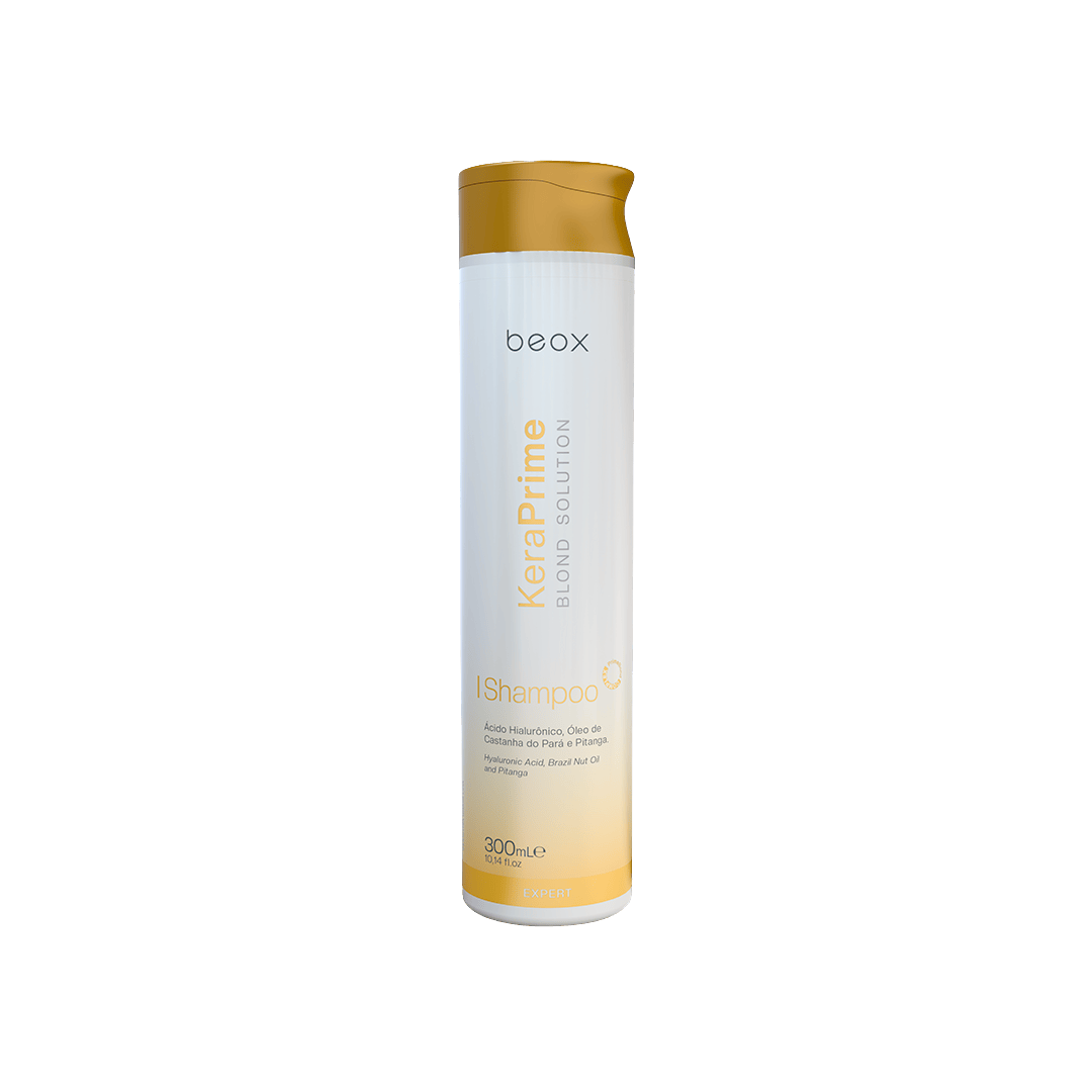 KeraPrime Blond Solution Home Care Shampoo by Beox professional Shampoo for Hydration, Reconstruction, highlighted packaging