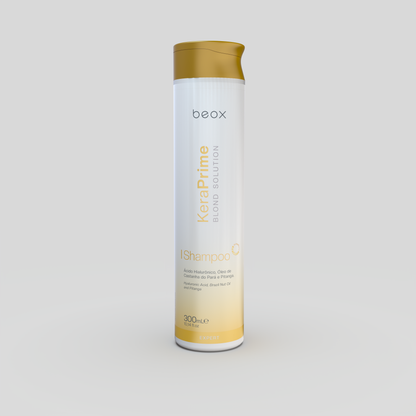 KeraPrime Blond Solution Home Care Shampoo by Beox professional Shampoo for Hydration, Reconstruction, highlighted packaging