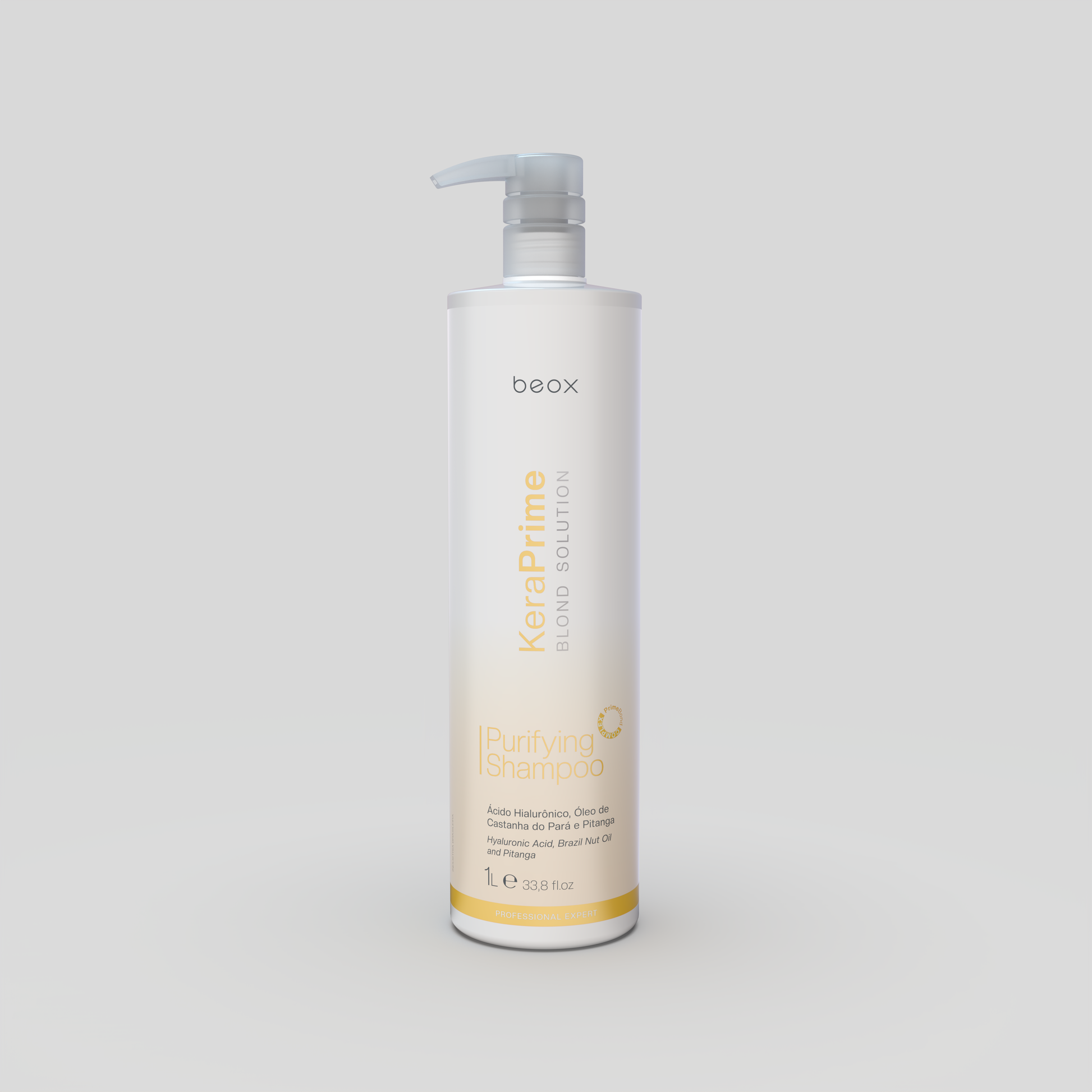 KeraPrime Blond Solution Purifying Shampoo by Beox professional Shampoo for Pre-Treatment, highlighted packaging