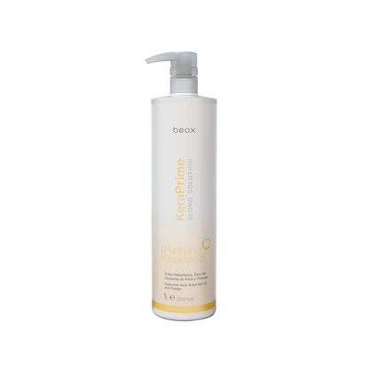 KeraPrime Blond Solution Purifying Shampoo by Beox professional Shampoo for Pre-Treatment, highlighted packaging