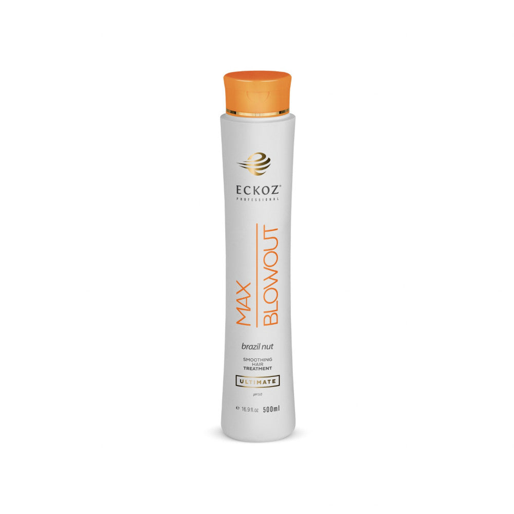 Max Blowout Keratin Smoothing Hair Treatment by Eckoz professional Hair Straightening Treatment for Hair Straightening, highlighted packaging