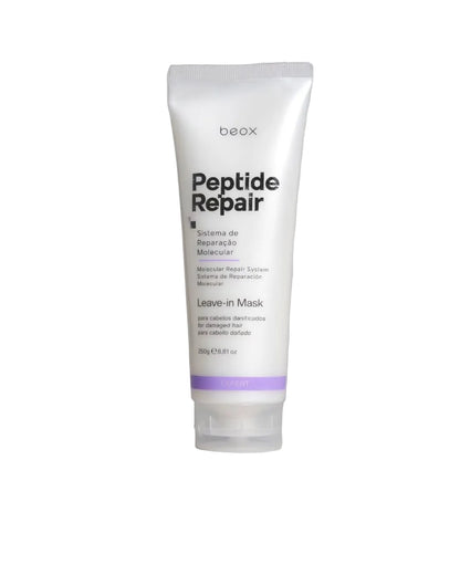 Peptide Repair Leave-in Mask by Beox professional Leave-in, Finisher for Heat Protection, highlighted packaging