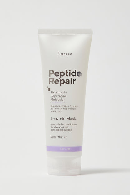 Peptide Repair Leave-in Mask by Beox professional Leave-in, Finisher for Heat Protection, highlighted packaging
