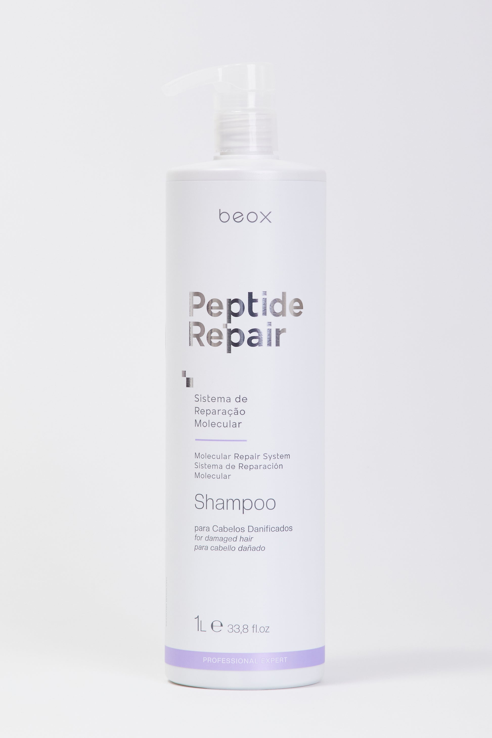 Peptide Repair Shampoo by Beox professional Shampoo for Reconstruction, highlighted packaging