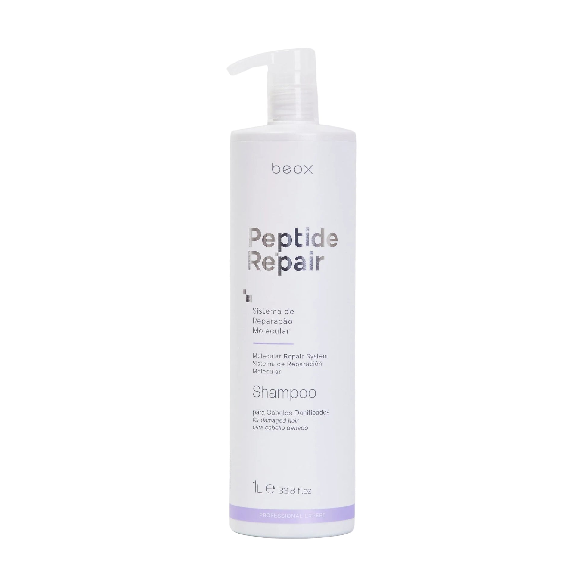 Peptide Repair Shampoo by Beox professional Shampoo for Reconstruction, highlighted packaging