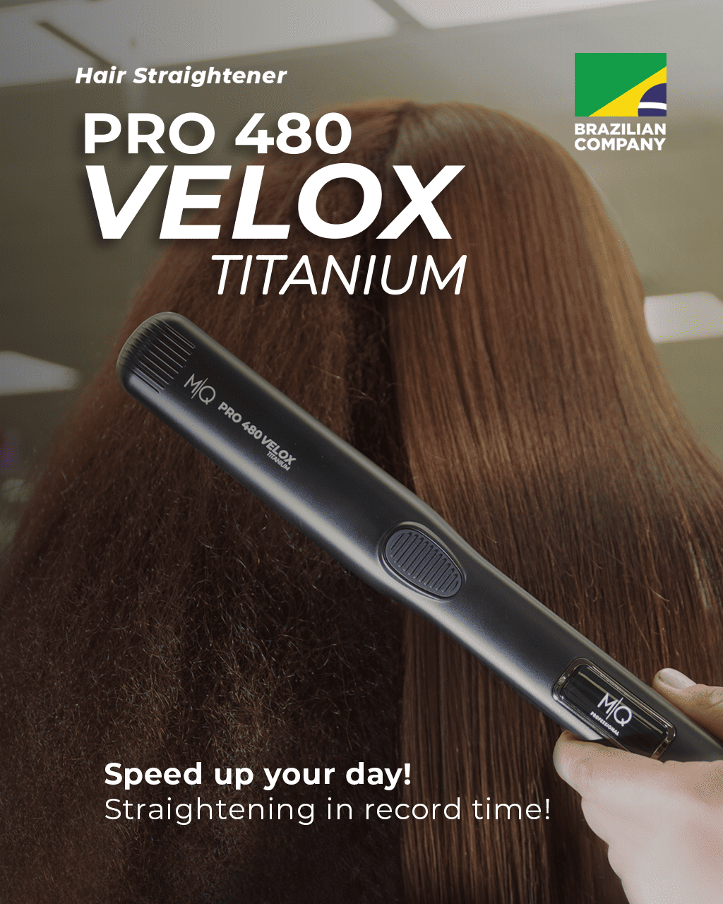 Pro 480 Velox Titanium Hair Straightener by MQ professional Hair Straightener for Hair Straightening, highlighted packaging