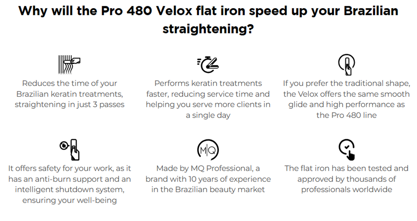 Pro 480 Velox Titanium Hair Straightener by MQ professional Hair Straightener for Hair Straightening, highlighted packaging