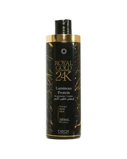 Royal Gold 24K Luminous Straightener by Beox professional Hair Straightening Treatment for Hair Straightening, highlighted packaging