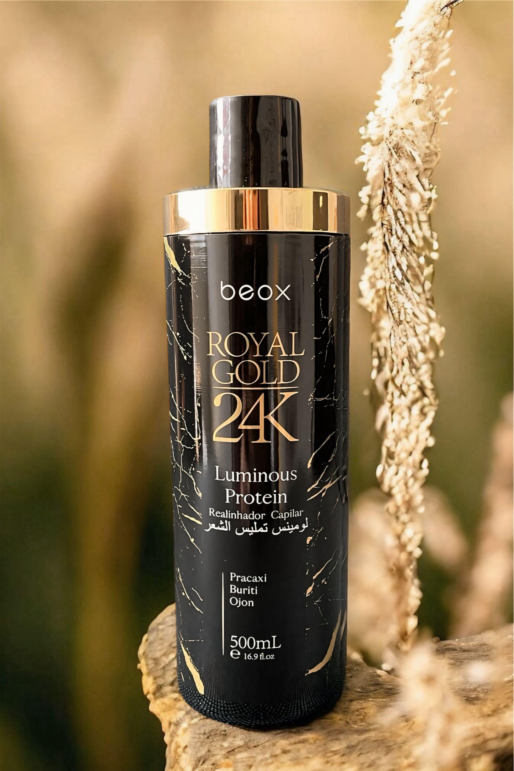 Royal Gold 24K Luminous Straightener by Beox professional Hair Straightening Treatment for Hair Straightening, highlighted packaging