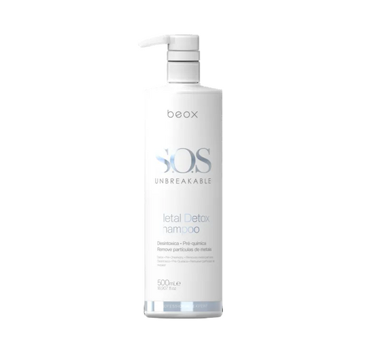 SOS Shampoo Metal Detox by Beox professional Shampoo for Pre-Treatment, highlighted packaging