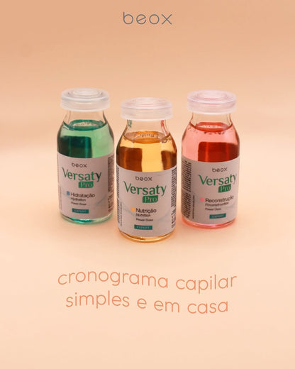 Versaty Pro Hair Schedule Ampoules by Beox professional Hair Mask for Nutrition, Hydration, Reconstruction, highlighted packaging