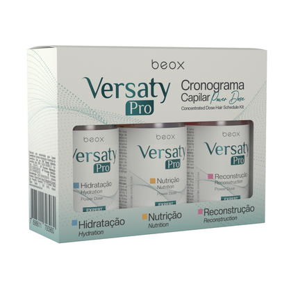 Versaty Pro Hair Schedule Ampoules by Beox professional Hair Mask for Nutrition, Hydration, Reconstruction, highlighted packaging