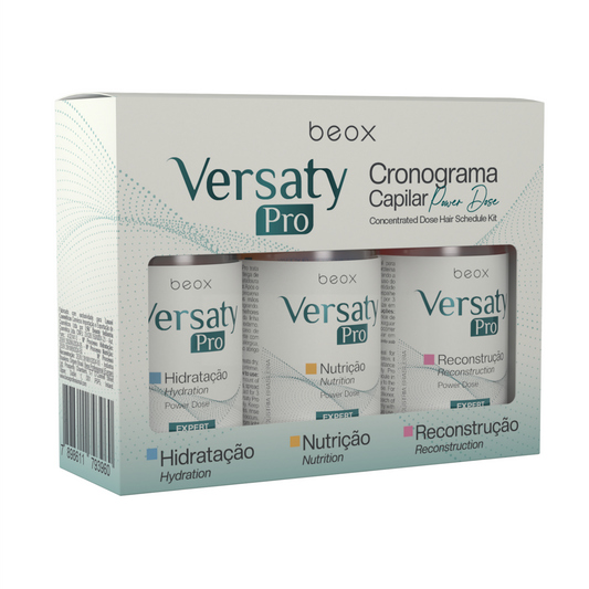 Versaty Pro Hair Schedule Ampoules by Beox professional Hair Mask for Nutrition, Hydration, Reconstruction, highlighted packaging