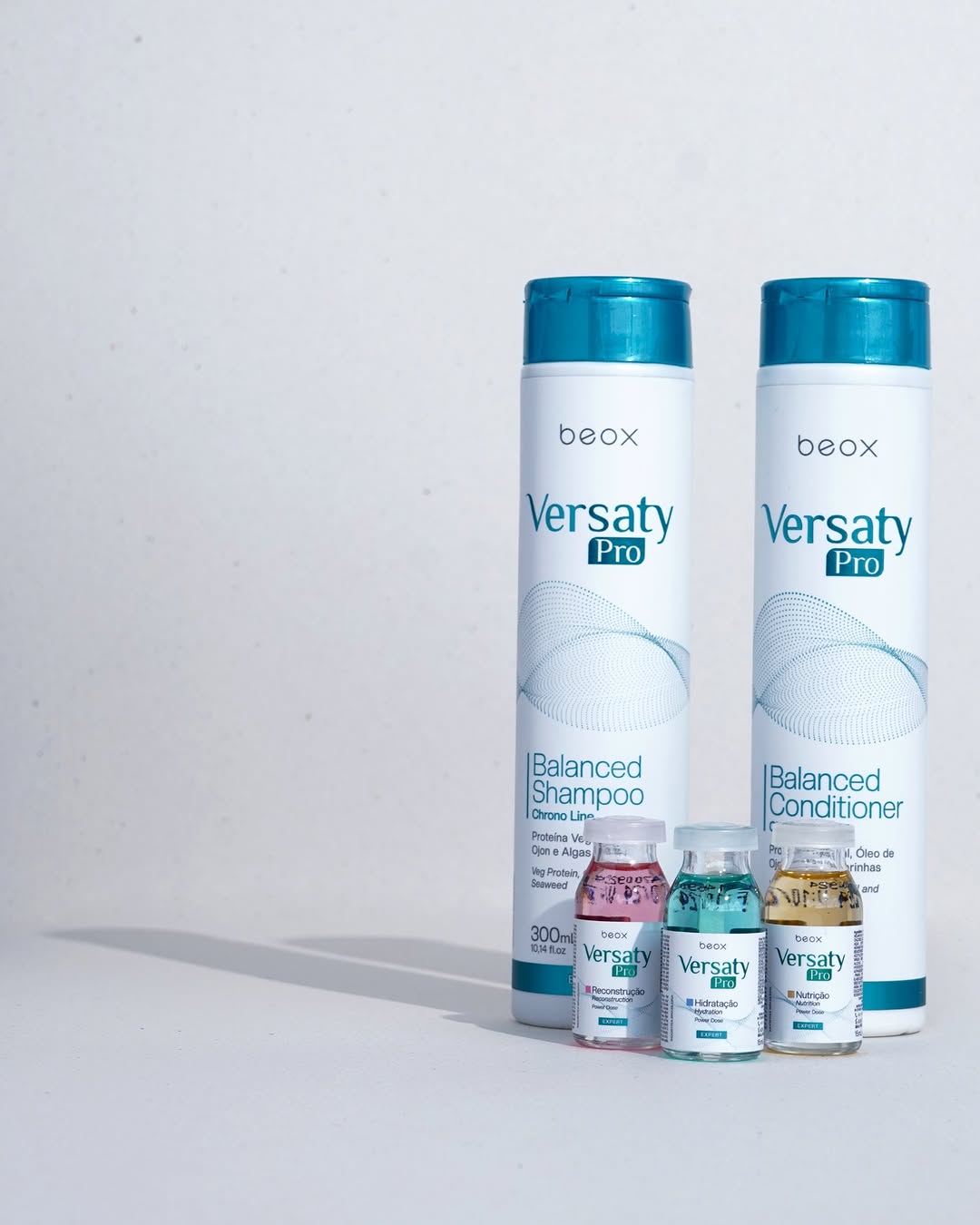 Versaty Pro Home Care Kit by Beox professional Shampoo, Conditioner, Hair Mask for Nutrition, Hydration, Reconstruction, highlighted packaging