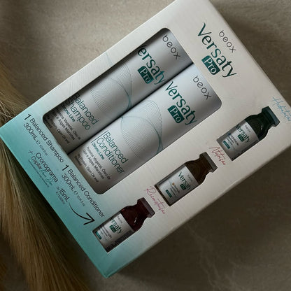 Versaty Pro Home Care Kit by Beox professional Shampoo, Conditioner, Hair Mask for Nutrition, Hydration, Reconstruction, highlighted packaging