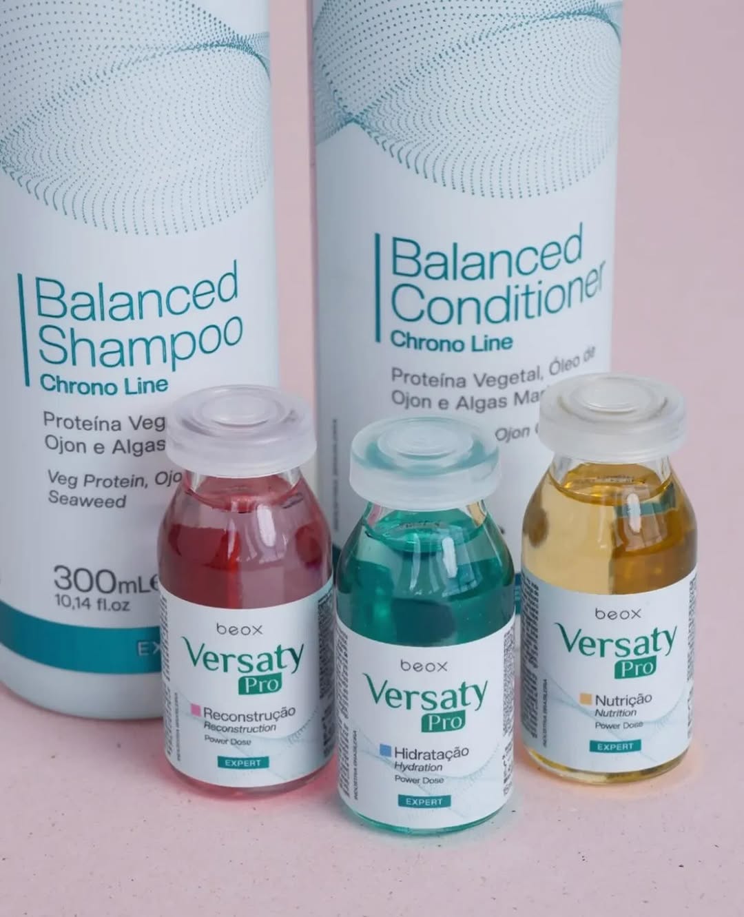 Versaty Pro Home Care Kit by Beox professional Shampoo, Conditioner, Hair Mask for Nutrition, Hydration, Reconstruction, highlighted packaging