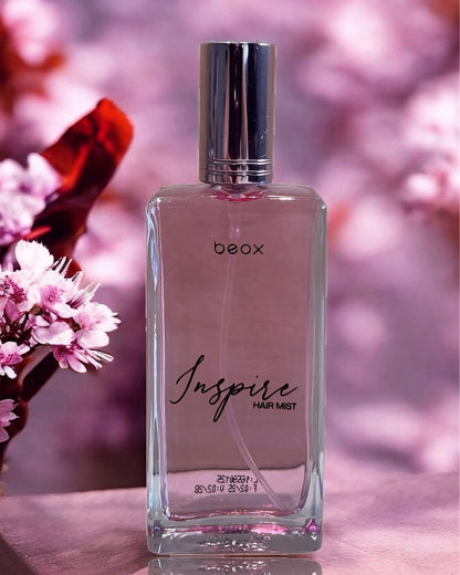 Inspire Hair Mist by Beox professional Hair Perfume, Finisher for Final Treatment, highlighted packaging